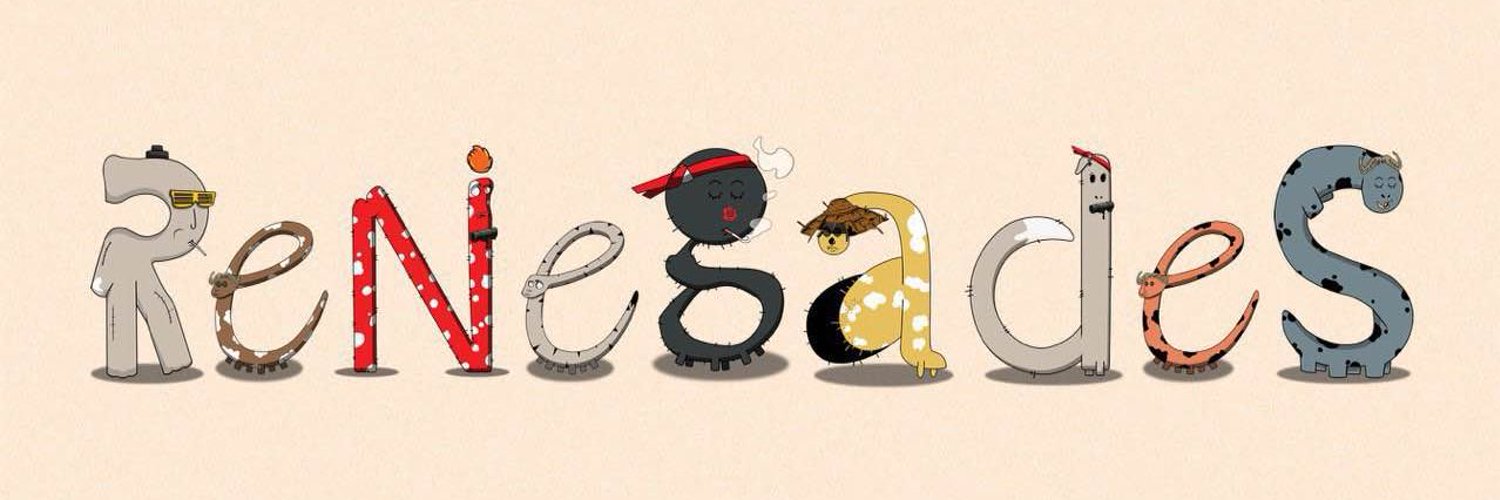 The Renegades: hand-drawn letter characters spelling the word Renegades